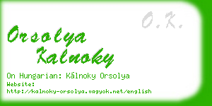 orsolya kalnoky business card